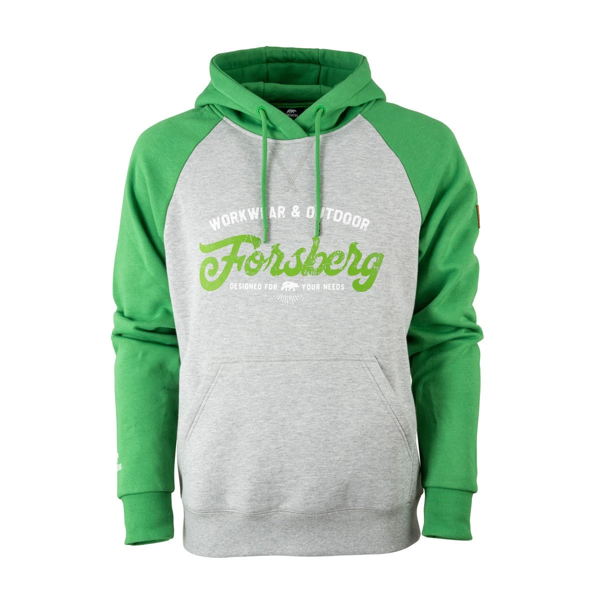 FORSBERG Tonigson Hoodie zweifarbig mit Retrologo FORSBERG Tonigson Hoodie Zweifarbig Mit Retrologo -Haix Shop 803236 430 Tonigson gruen uni hellgrau melange front