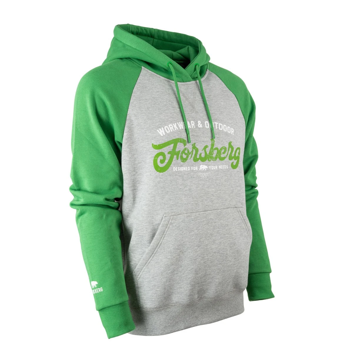 FORSBERG Tonigson Hoodie zweifarbig mit Retrologo FORSBERG Tonigson Hoodie Zweifarbig Mit Retrologo -Haix Shop 803236 430 Tonigson gruen uni hellgrau melange frontside 2