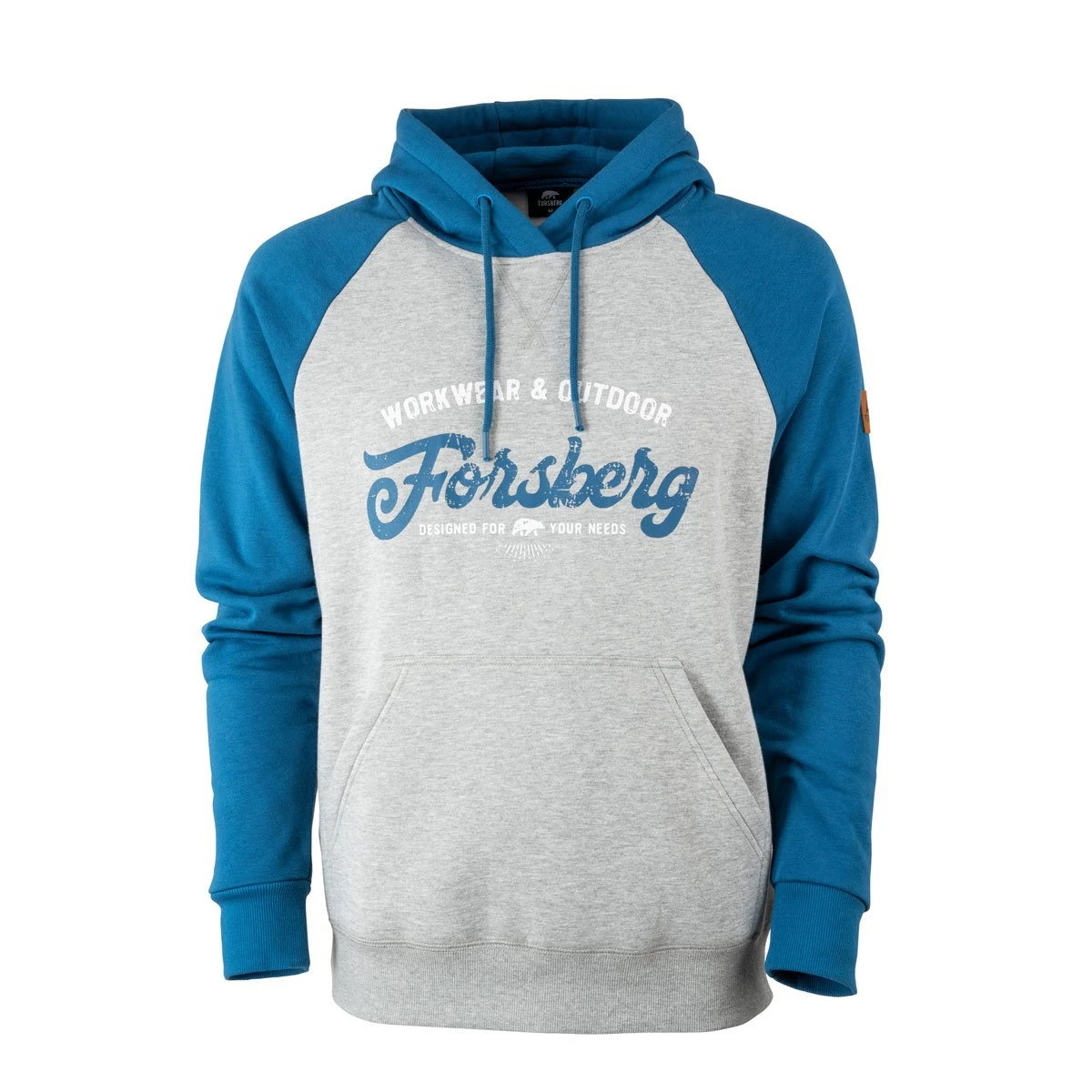 FORSBERG Tonigson Hoodie zweifarbig mit Retrologo FORSBERG Tonigson Hoodie Zweifarbig Mit Retrologo -Haix Shop 803236 752 Tonigson petrol uni hellgrau melange front