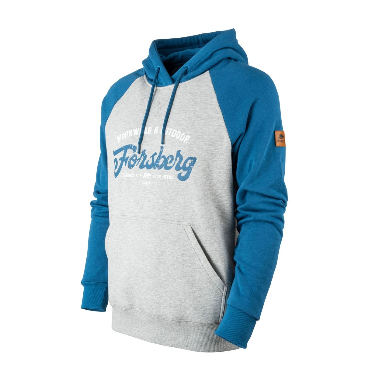 FORSBERG Tonigson Hoodie zweifarbig mit Retrologo FORSBERG Tonigson Hoodie Zweifarbig Mit Retrologo -Haix Shop 803236 752 Tonigson petrol uni hellgrau melange frontside 1