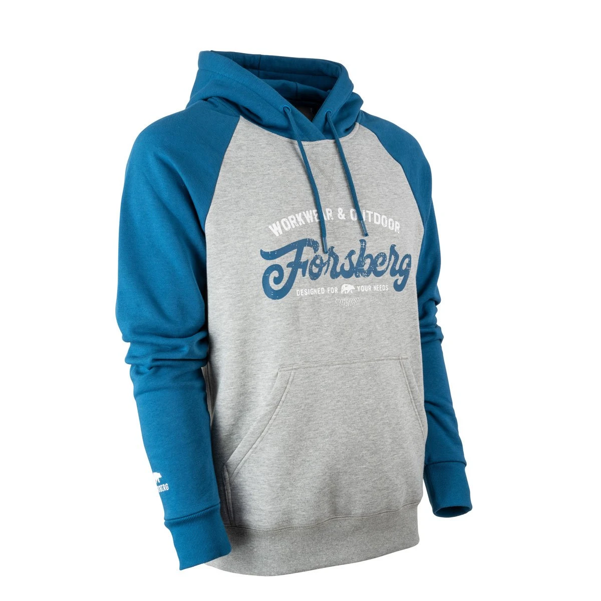 FORSBERG Tonigson Hoodie zweifarbig mit Retrologo FORSBERG Tonigson Hoodie Zweifarbig Mit Retrologo -Haix Shop 803236 752 Tonigson petrol uni hellgrau melange frontside 2