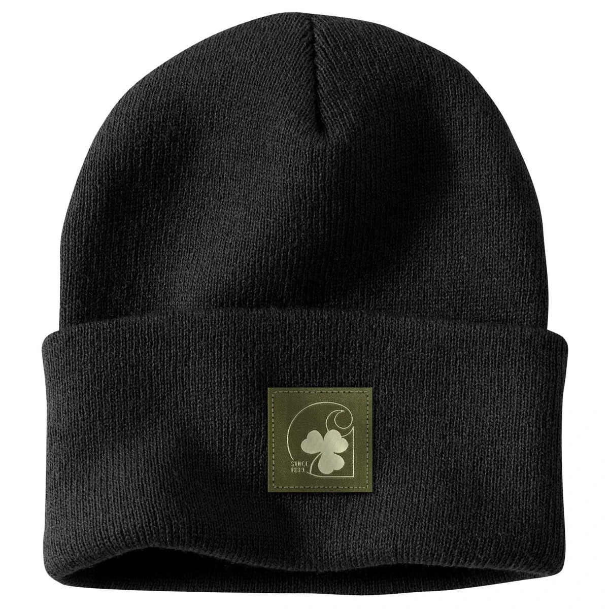 Carhartt Knit Shamrock Patch Beanie Carhartt Knit Shamrock Patch Beanie -Haix Shop Carhartt 105217 BLK Carhartt Knit Shamrock Patch Beanie